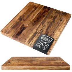 HEIRLOUM Reclaimed Wood Table Top – Rustic Recycled Solid Wooden Piece Perfect for Kitchens, Dining and Coffee Table Tops (Reclaimed Wood Table Top – Economy, 30 x 30)