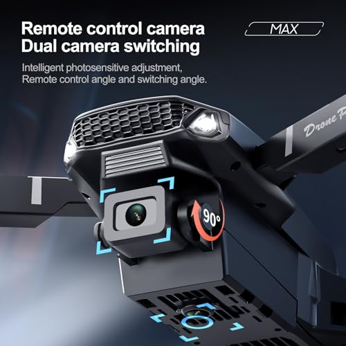 E88 Drone with Screen Controller with SD card, Foldable Mini Drone for Beginners, 2 Batteries, 360?? Flips Waypoint Fly, Active Obstacle Avoidance, One Key Take Off/Landing. (2 batteries – Black) - Image 4