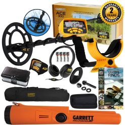 Garrett Ace 300 Metal Detector Anniversary Special w/ Pinpointer, Box, Book, Bag