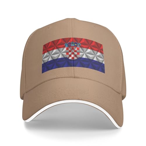 Flag of Croatia with Polygon Effect Baseball Cap Women Men Hats Adjustable Truck Driver Sun Hat Dad Baseball Caps - Image 2