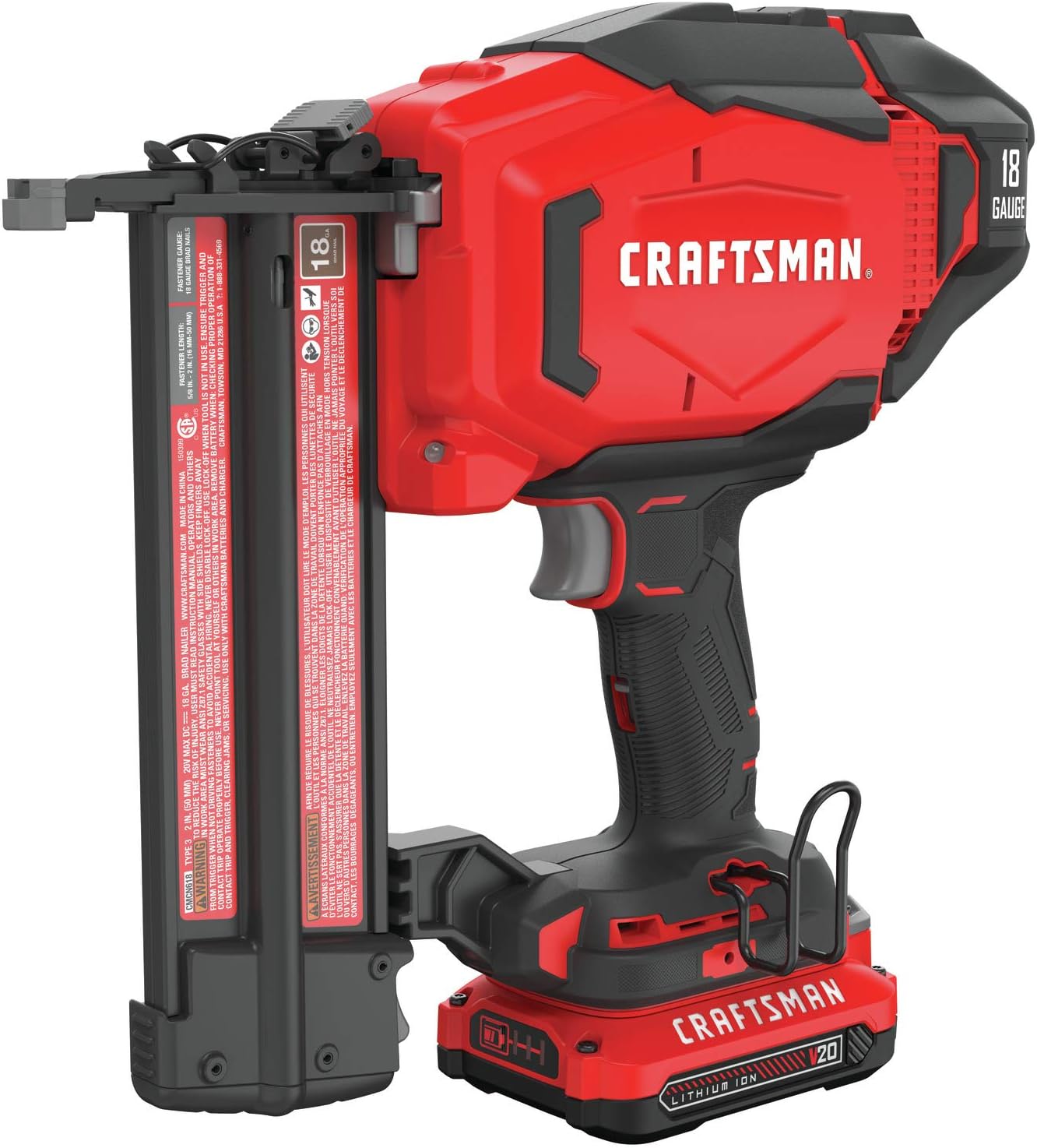 CRAFTSMAN V20 Cordless Brad Nailer Kit, 18GA (CMCN618C1) - Image 3