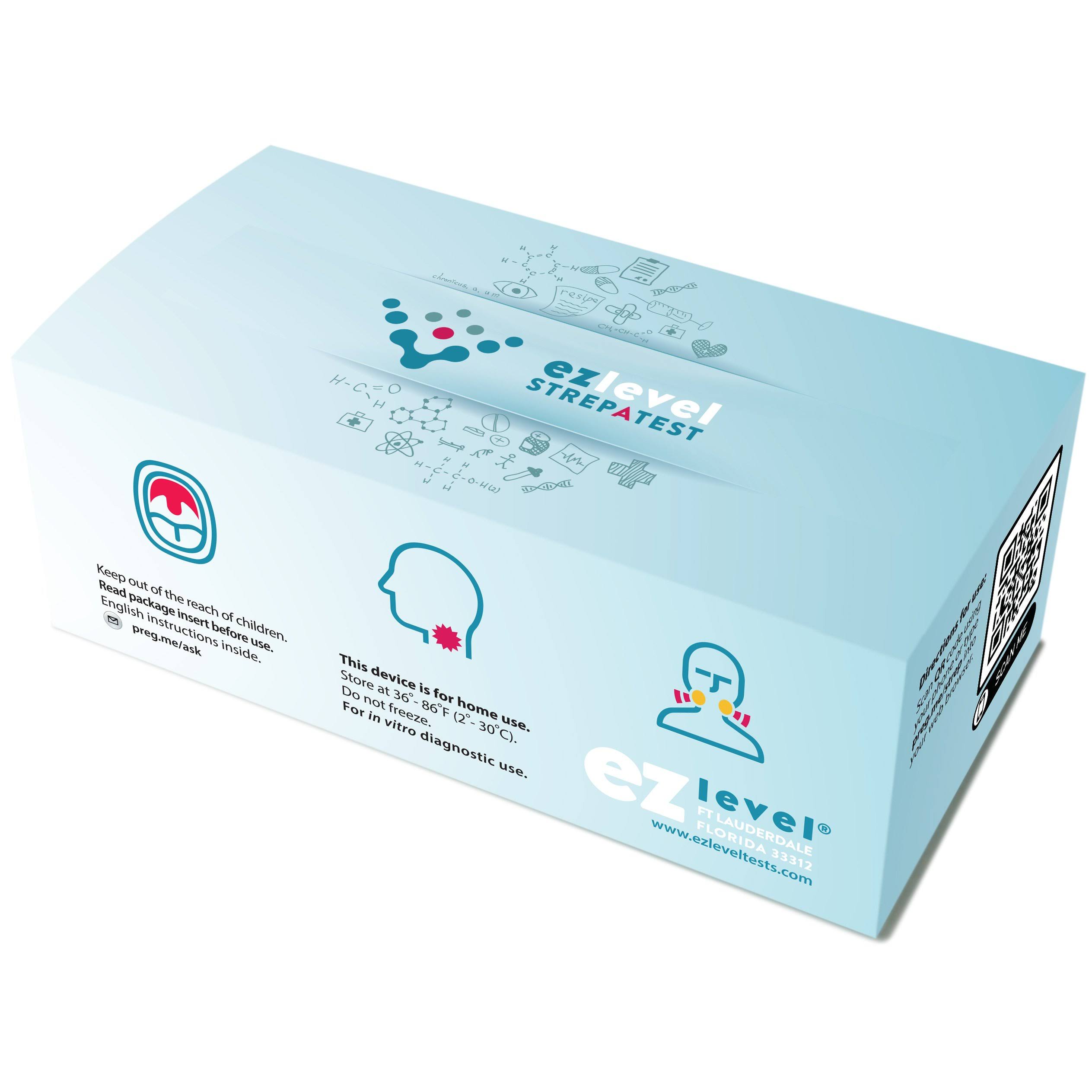 EZ Level Strep A Test Strips Kit for Strep Throat Testing (25 Tests) - Image 2