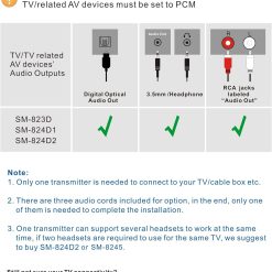 Alternative view of SIMOLIO 100 ft Long-Distance Wireless TV Headphones for Digital and Analog TV, TV Listening Device for Hearing Impaired and Seniors w/Voice Highlighting,Tone Control and Balance Adjustment SM-823D Pro