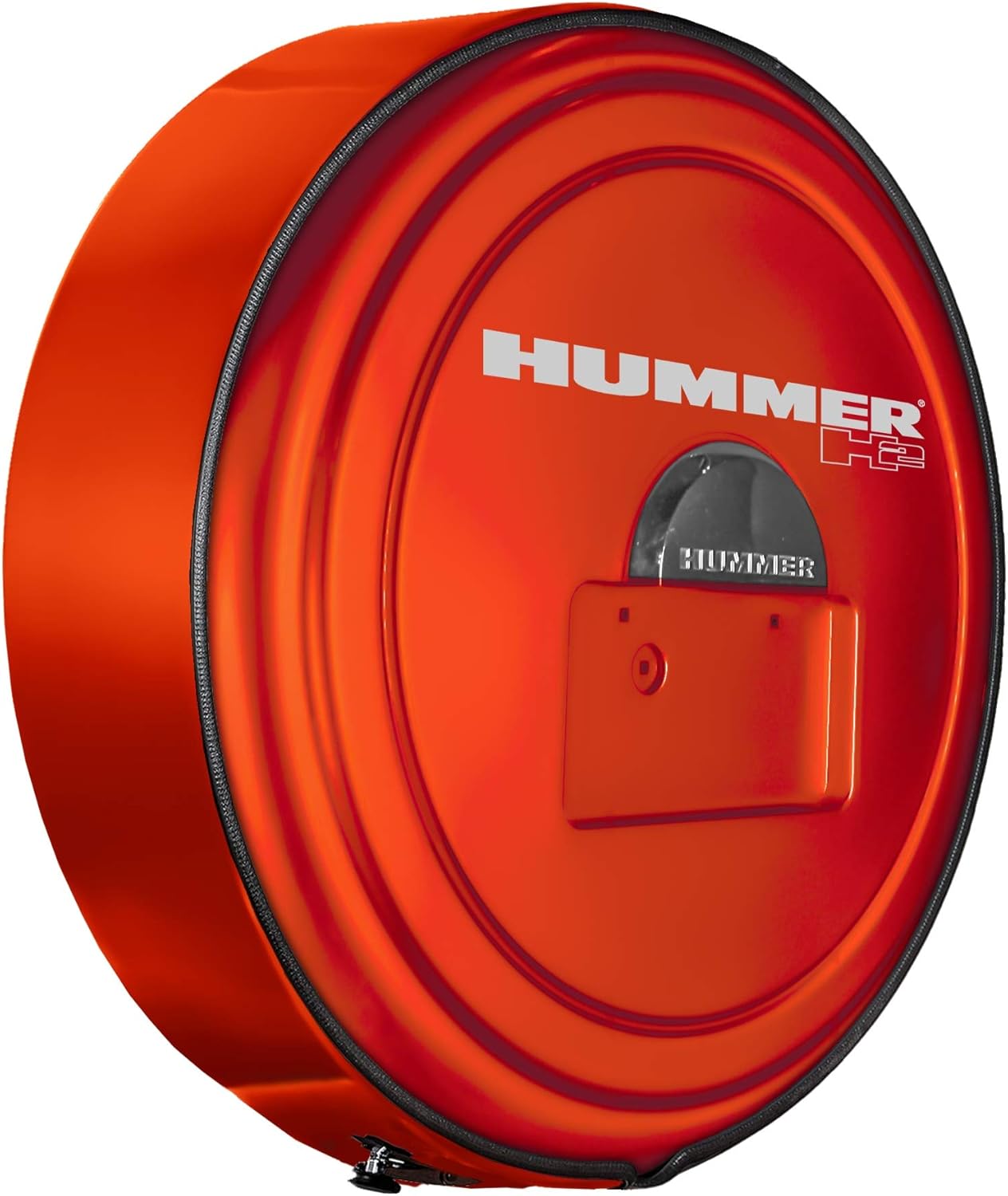 Boomerang Hummer H2 (05-10) – Color Matched MasterSeries Hard Tire Cover – (Color Matched Plastic Face & Stainless Steel Ring) – Hummer H2 Logo – Pewter Metallic - Image 11