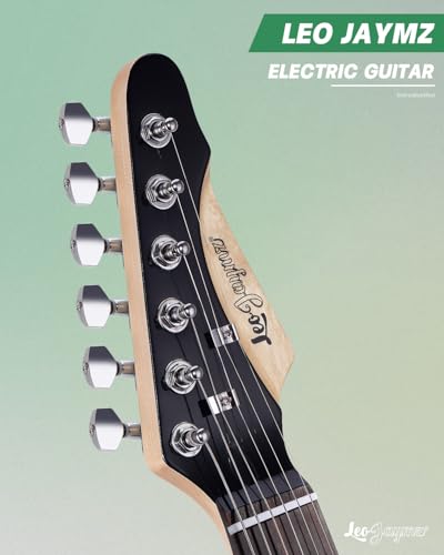 Leo Jaymz 39 Full Size ST Style Electric Guitar Starter Kit with SSH Pickup, 5W Portable Amp, Tuner, Gig Bag, Strap & Accessories (Violet Ocean) - Image 63