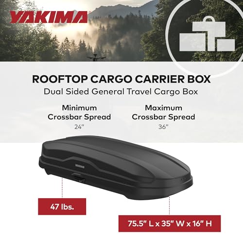 Yakima Roof Cargo Carrier, Vehicle Rooftop Hard Shell Travel Storage Box with SKS Lock, SkyBox NX XL, 18 Cubic Feet, Black - Image 15