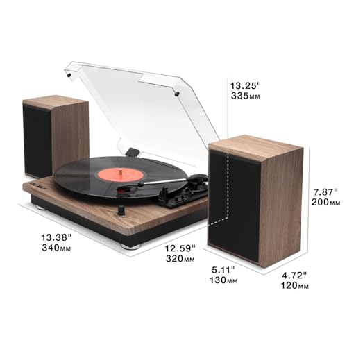 Victrola The Quincy 6-in-1 Bluetooth Record Player & Multimedia Center with Built-in Speakers ?C 3-Speed Turntable, CD & Cassette Player, AM/FM Radio, Wireless Music Streaming (Natural) - Image 24