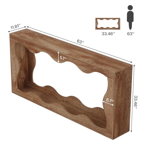 Tribesigns 63 Inches Farmhouse Console Table with Storage, Couch Table Behind Sofa, Long Entryway Sofa Station, Narrow Console Stand, Hallway Stand for Entryway Living Room, Brown - Image 12