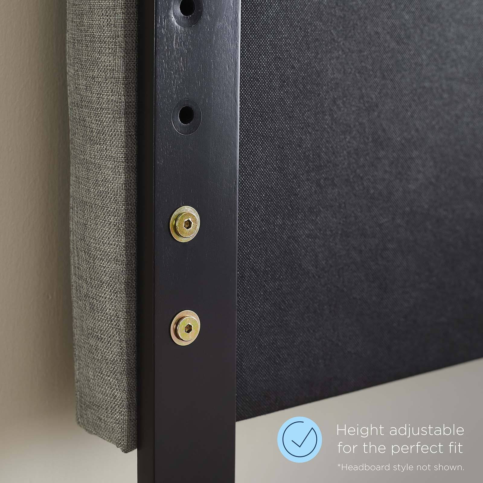 Modway Draper Tufted Queen Fabric and Wood Headboard – Walnut Charcoal - Image 5