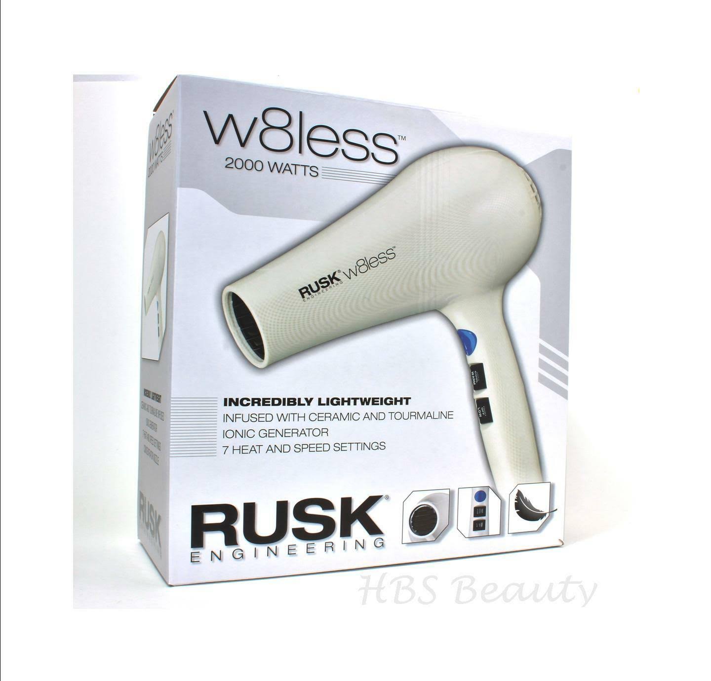 Rusk W8less Hair Dryer 2000 Watts, Very Lightweight – New