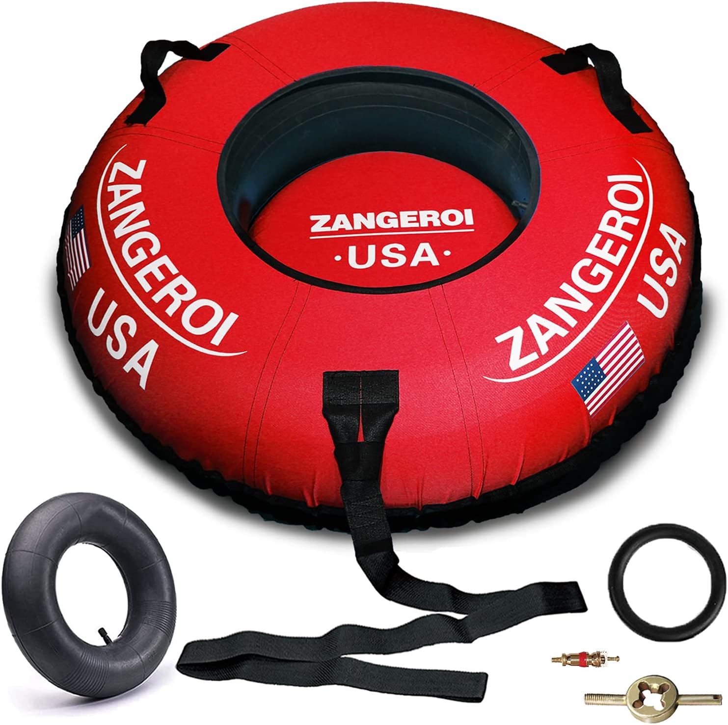 Snow Tube Snow Tubes Heavy Duty Snow Tube for Kids Adult Snow Tube 45inch, Snow Sled Sledding Tube, Inflatable Snow Tube for Kids Snow Tubes for Sledding Towable Double Rubber Snow Tube with Cover - Image 8