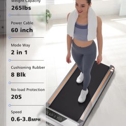Alternative view of Naipo Treadmill Walking Pad 2.5HP with LCD Display Portable Wheels and Max Capacity 265lb for Home Use