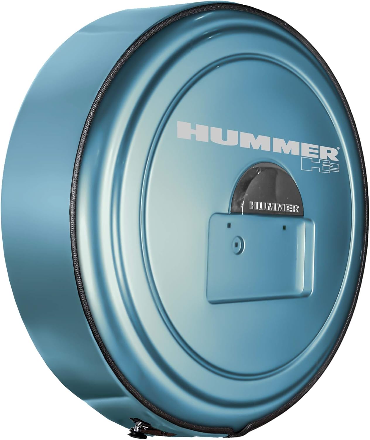 Boomerang Hummer H2 (05-10) – Color Matched MasterSeries Hard Tire Cover – (Color Matched Plastic Face & Stainless Steel Ring) – Hummer H2 Logo – Pewter Metallic - Image 5