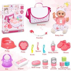 Alternative view of Baby Doll Toys Set, 14 Doll Toys, 25Pcs Dolls Care Toy Playset, Toddlers Toy Doll Set Incl Cradle Crib, High Chair, Milk Bottle, Pacifier, Diaper, Baby Gift for Age 3 4 5 6+ Years Old Girls Boys