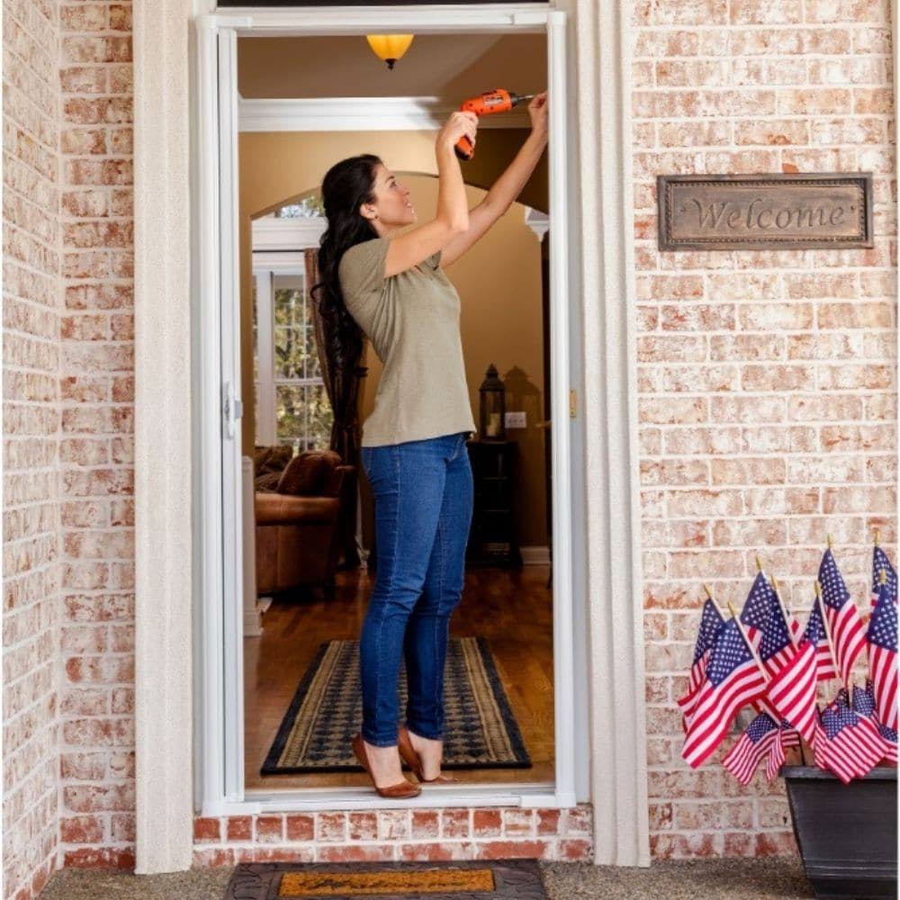 Larson Brisa 36-in x 96-in Brown Aluminum Frame Retractable Screen Door | 77210481 - Image 2