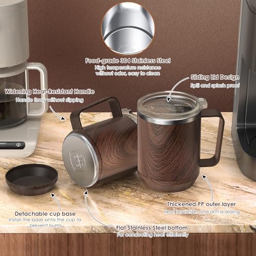 Coffee Mug Warmer & Mug Set for Desk, Electric Coffee Cup Warmer with 16oz Heated Mug, Smart Coffee Heater with Auto Shut Off for Office/Home, Christmas/Birthday/Coffee Gifts for Men & Women,Black - Image 14