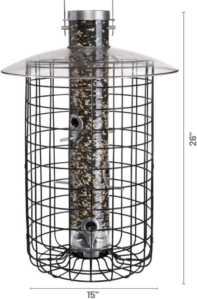 Droll Yankees 344305 Squirrel Proof, Caged Sunflower Bird Feeder, 20-Inch, Black - Image 3