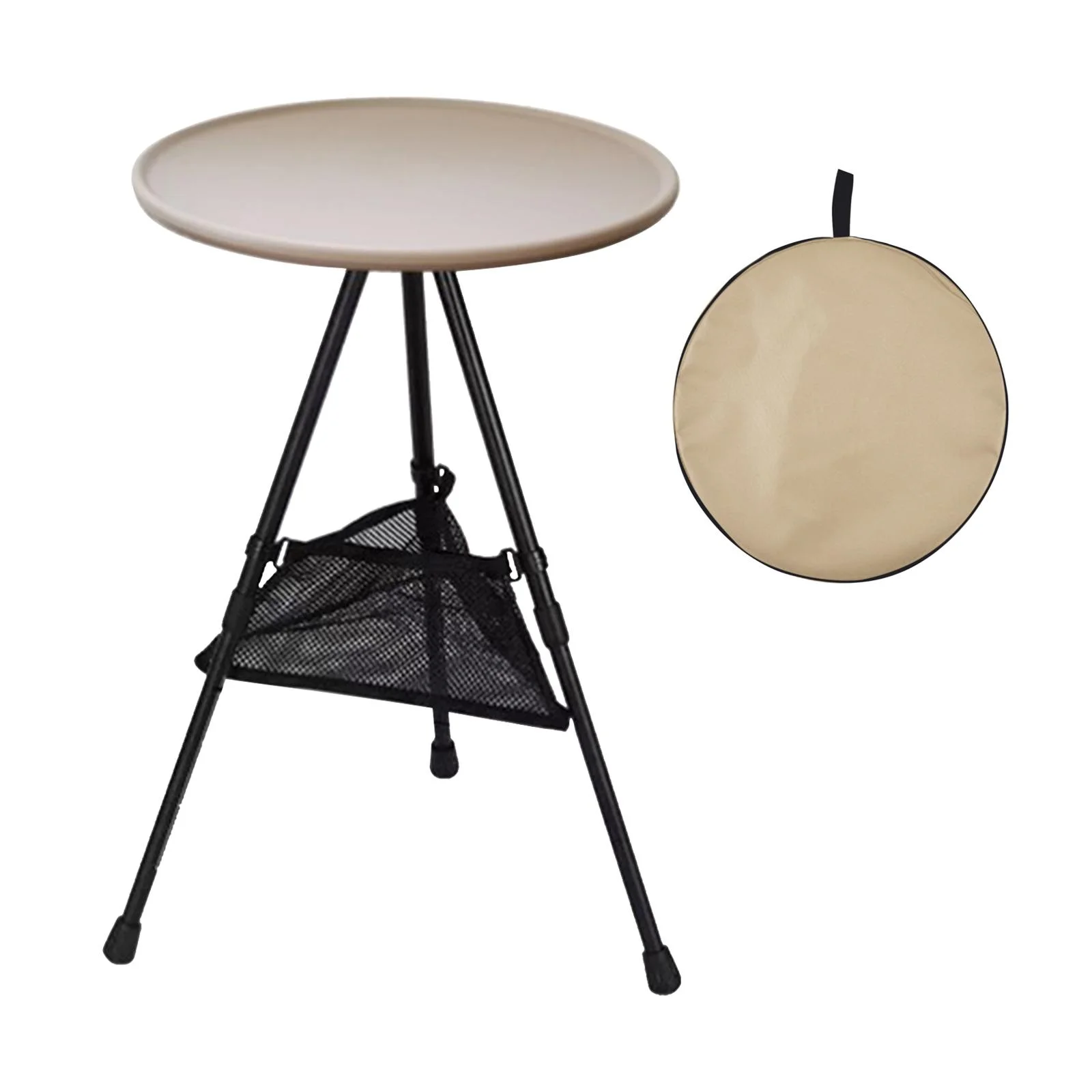 folding desk,Foldable Picnic Table Camping Folding Table,Outdoor Round Table Small Tea Coffee Table,Lightweight Beach Table Patio Dining Side Table,Fishing Tent Garden Table with Mesh Pocket - Image 3
