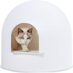 pidan Igloo Cat Litter Box Dome Litter Box Extra Large Igloo Litter Box Dog Proof Kitty Litter Box Furniture with Modern Minimalist Design, Litter Box Furniture Dot Design Award 2016