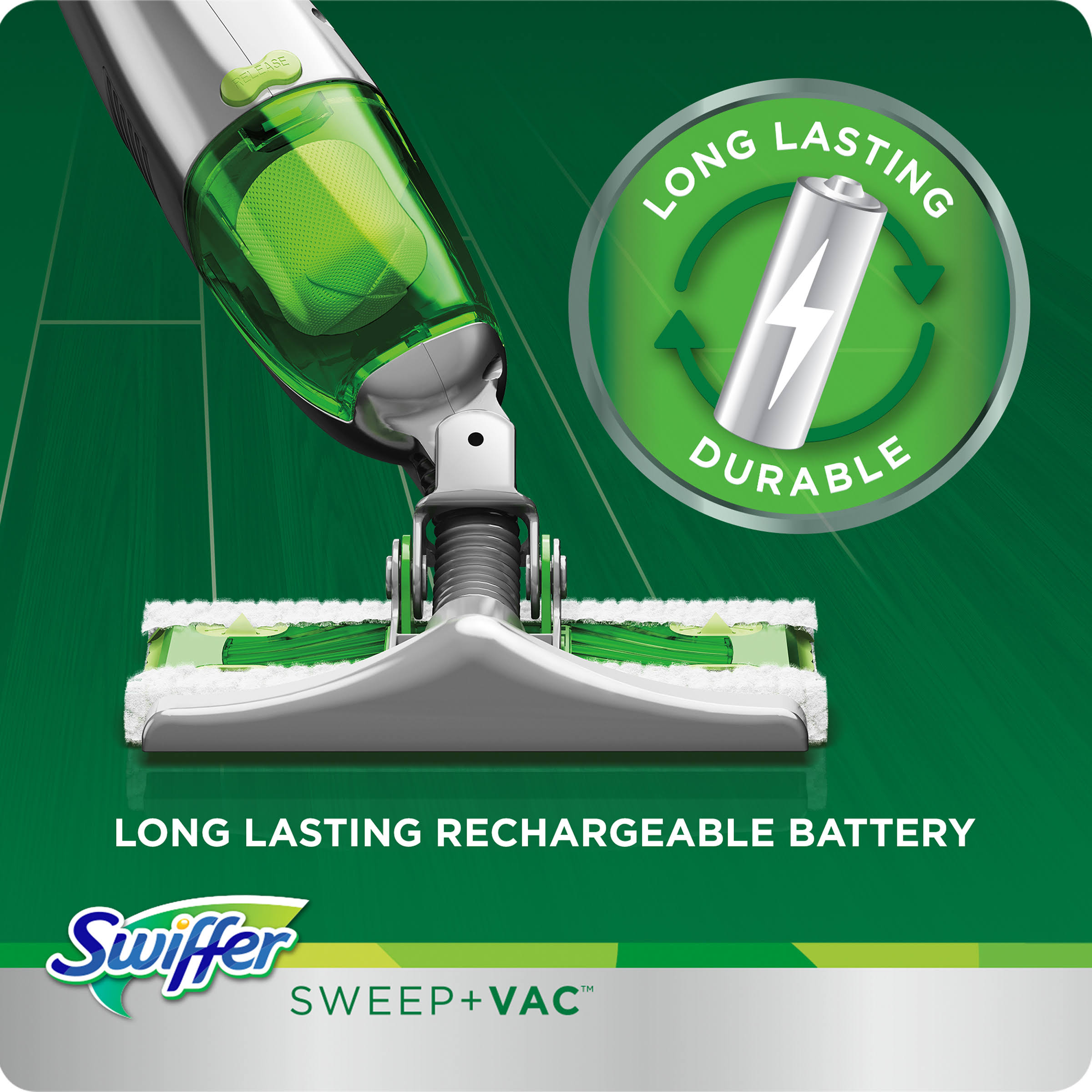 Swiffer Sweep + VAC Pet Cordless Vacuum Kit, Rechargeable Vacuum Sweeper – Each - Image 4