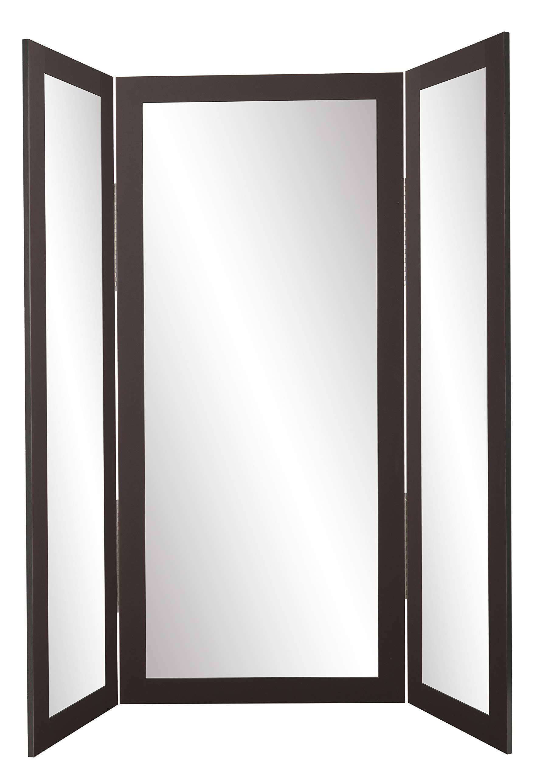 BrandtWorks Full Body Black Trifold Dressing Mirror