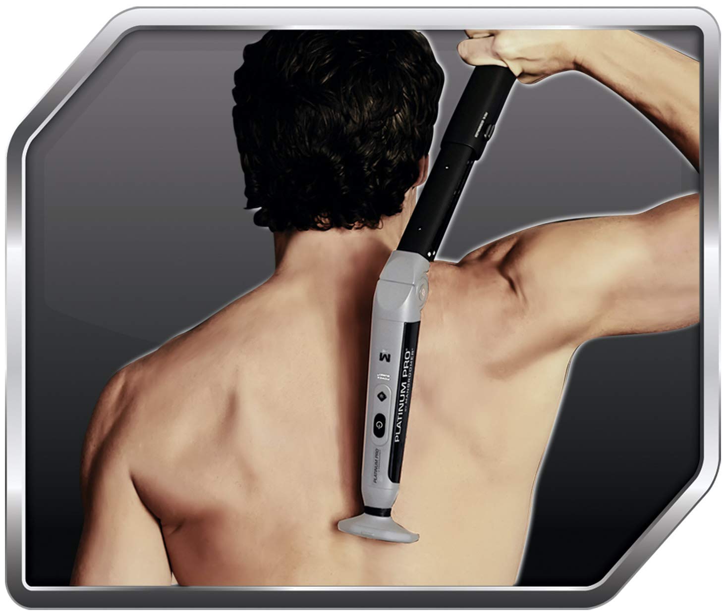 Platinum Pro by MANGROOMER New Back Shaver with 3 Shock Absorber Flex Heads, Power Hinge, Extreme Reach Handle & Bonus Case! (Generation 8.0), 4 Piece Set Pack of 2 - Image 2