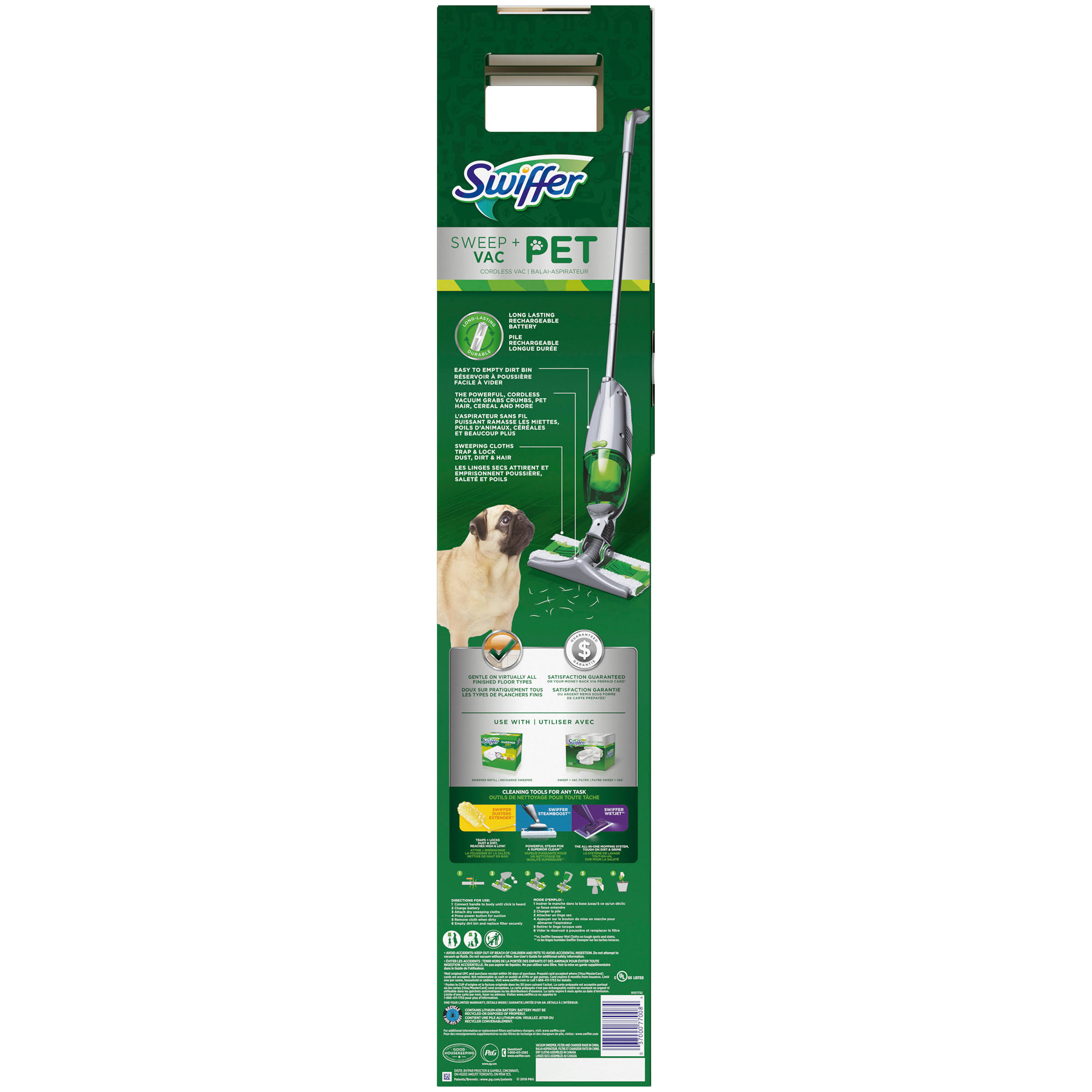Swiffer Sweep + VAC Pet Cordless Vacuum Kit, Rechargeable Vacuum Sweeper – Each - Image 8