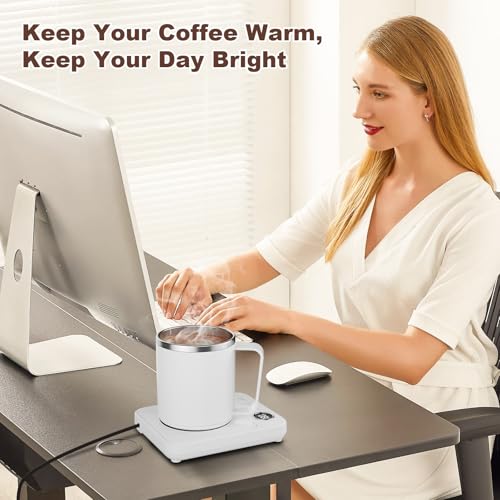 Coffee Mug Warmer & Mug Set for Desk, Electric Coffee Cup Warmer with 16oz Heated Mug, Smart Coffee Heater with Auto Shut Off for Office/Home, Christmas/Birthday/Coffee Gifts for Men & Women,Black - Image 6