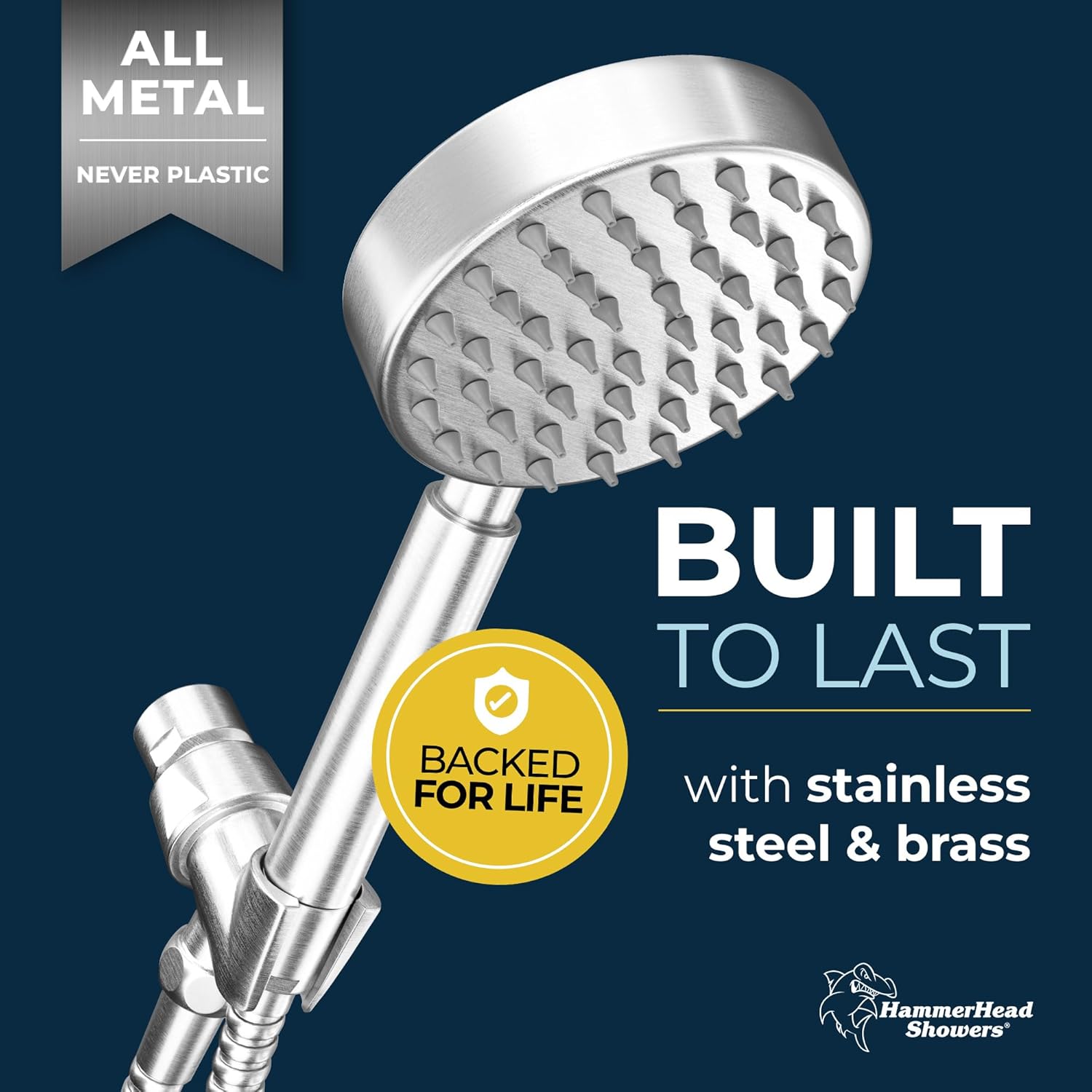 HammerHead Showers? Solid Metal LOW FLOW Handheld Shower Head with Hose and Brass Holder – OIL RUBBED BRONZE ?C Water Saving 1.75 GPM Detachable Shower Head – Adjustable Shower Wand Bracket & 6ft Hose - Image 18