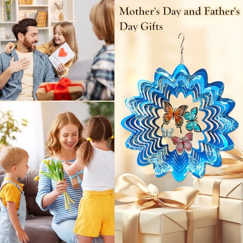 Hummingbird Wind Spinner – Hummingbird Gift for Women Men, Metal Wind Spinners for Outdoor & Indoor Decoration 12in 3D Hanging Bird Wind Catcher Unique Garden Decor Kinetic Yard Art Ornament - Image 6