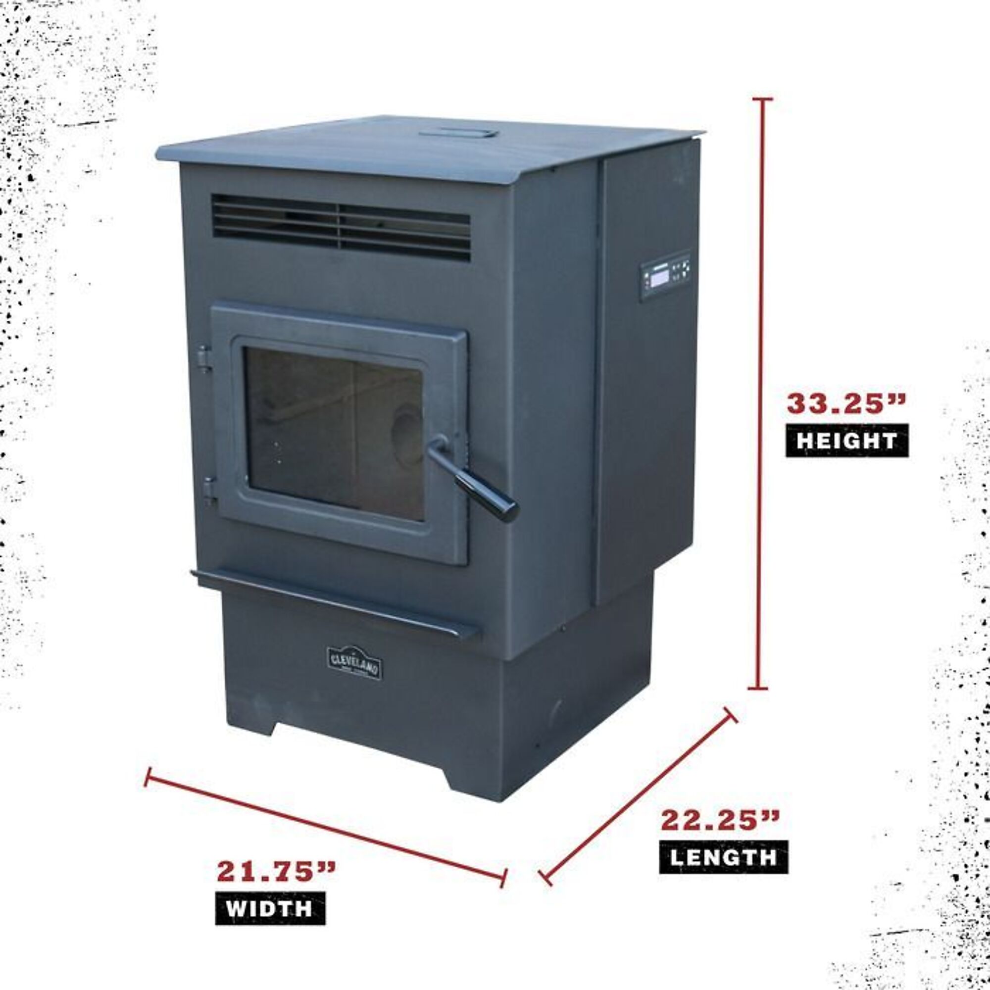 Corn, Pellet + Multi-Fuel Heaters Cleveland Iron Works Pellet Stove with Smart Home Technology, 26,865 BTU, EPA Certified - Image 2