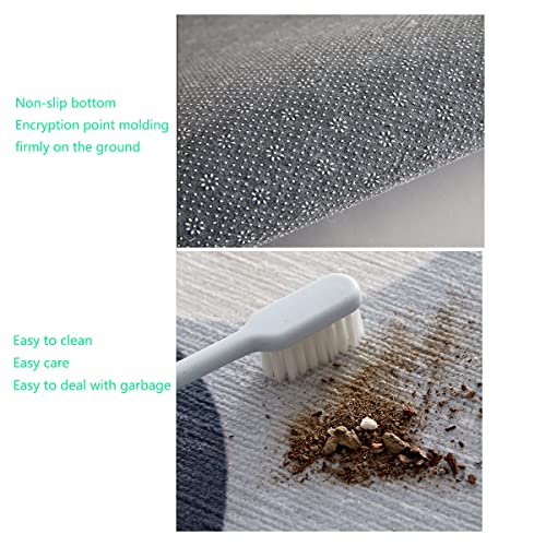 Dark Blue White Office Chair Mat Hardwood Floor Computer Desk Mat Anti-Slip Gaming Chair Mat Round Floor Mat Durable Floor Protector Old Fashion Romantic Decorating Diameter 35.4 in - Image 5