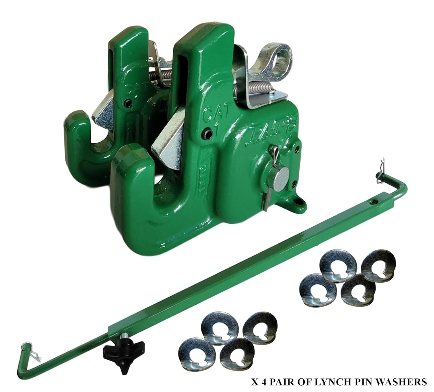 Pat’s Easy Change with Stabilizer Bar – Best Quick Hitch System On The Market ?C Flexible, Durable and Affordable (CAT #1 Green) - Image 2