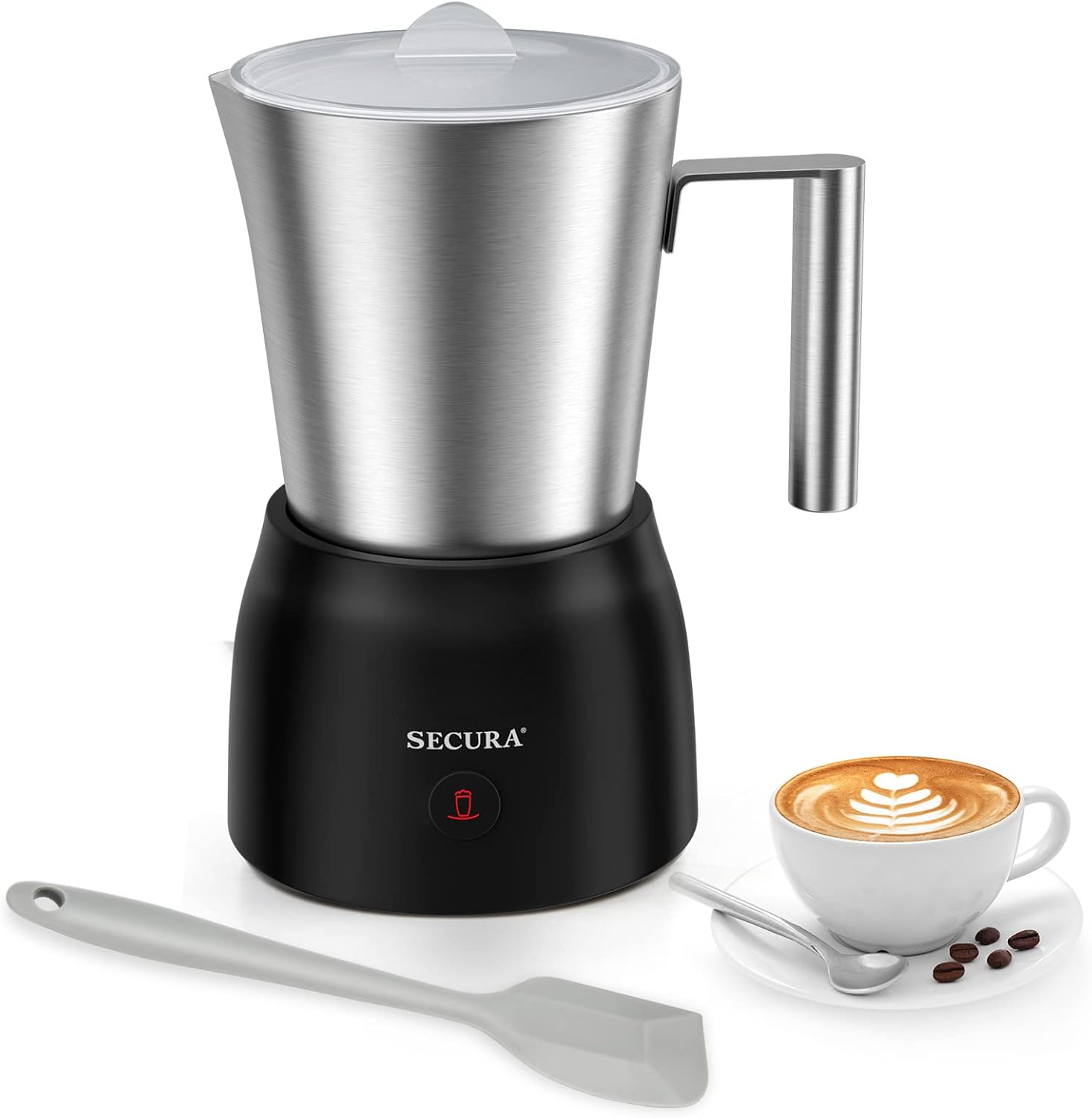 Secura Detachable Milk Frother, 17oz Electric Milk Steamer Stainless Steel, Automatic Hot/Cold Foam and Hot Chocolate Maker with Dishwasher Safe, 120V Pack of 2 - Image 2