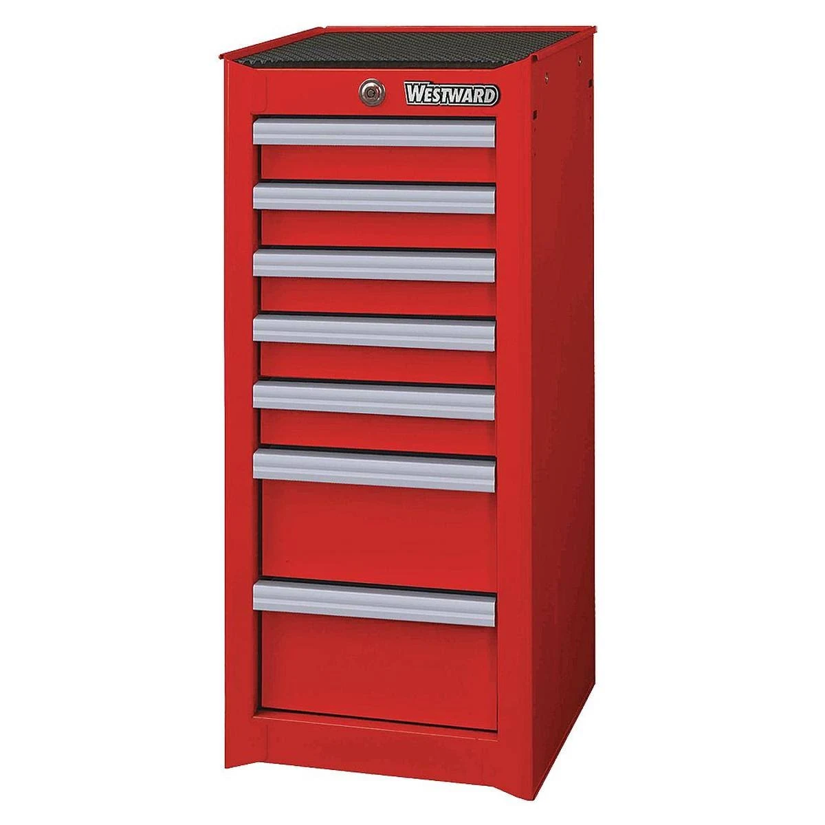 Westward 15-1/2×22 Side Cabinet, 7 Drawers, Red, 32H864