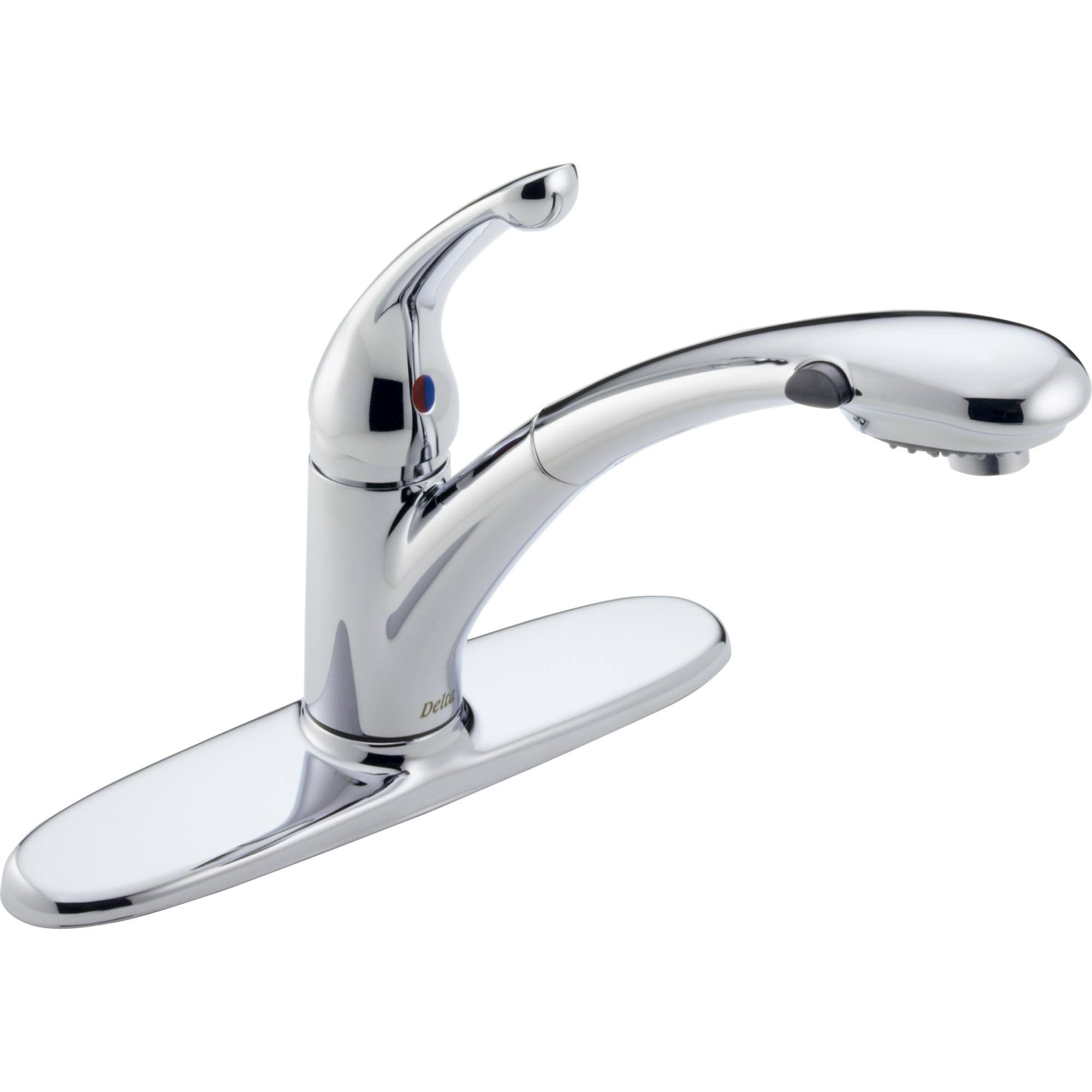 Delta 470-WE-DST Signature Single Handle Pull-Out Kitchen Faucet Chrome