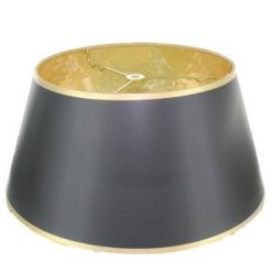 Black with Gold Shallow Oval 12 inch Vintage Bouillotte Style Lampshade