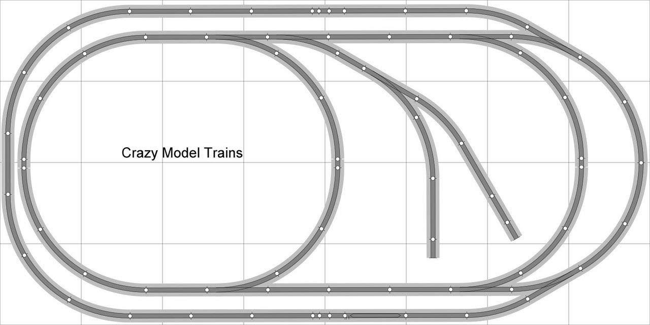 Train Layout #005 Bachmann HO EZ Track Nickel Silver – 4& x 8& – Train Set