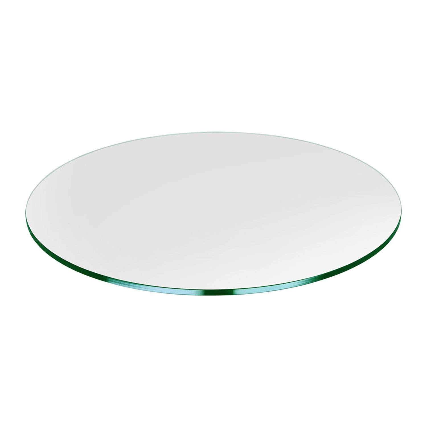 Dulles Glass 48 inch Round 3/8 inch Thick Tempered Glass Table Top, Clear