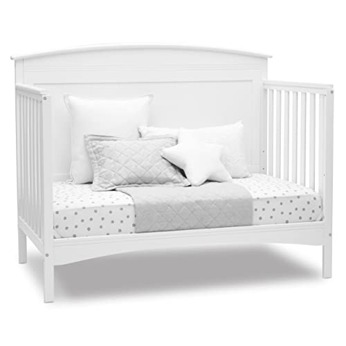Delta Children Archer Solid Panel 4-in-1 Convertible Baby Crib – Greenguard Gold Certified, Bianca White - Image 9