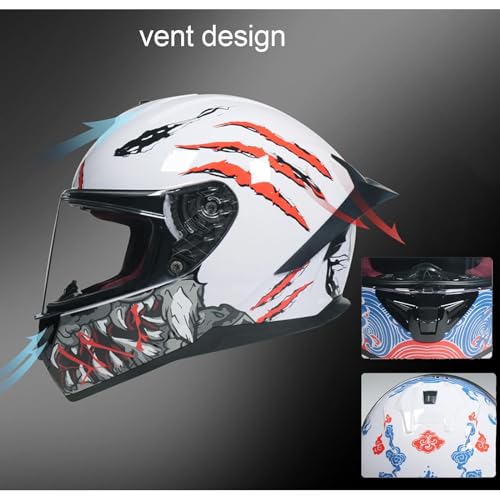 Full Face Motorcycle Helmet Crash Integrated Helmet with HD Visor Four Seasons Crash Helmet Men Women DOT Approved Ventilation System Motorcross Helmets - Image 5