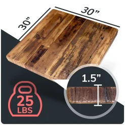 Alternative view of HEIRLOUM Reclaimed Wood Table Top – Rustic Recycled Solid Wooden Piece Perfect for Kitchens, Dining and Coffee Table Tops (Reclaimed Wood Table Top – Economy, 30 x 30)