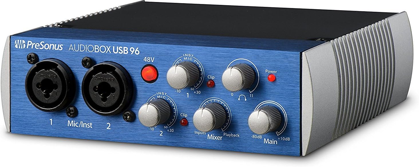 PreSonus AudioBox 96 Audio Interface (May Vary Blue or Black) Full Studio Bundle with Studio One Artist Software Pack with Eris 4.5 BT Pair Studio Bluetooth Monitors and 1/4?? Instrument Cable - Image 10