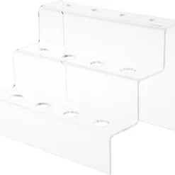Clear Wine Bottle Stopper Display Stairs, 6.25 H X 8.75 W X 6.5 D (6 Pack)