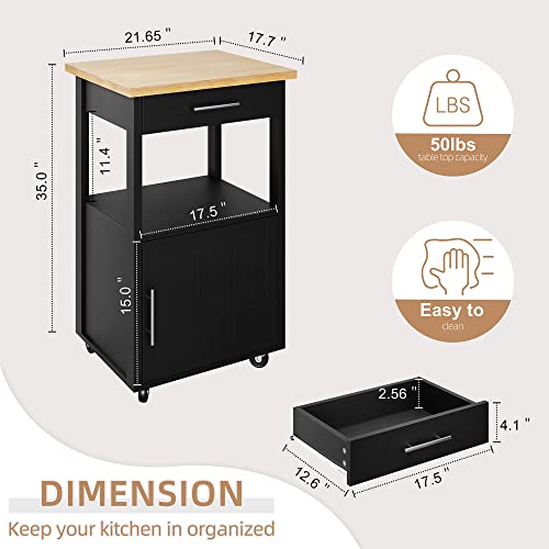 Shintenchi Kitchen Island Cart with Storage,Rolling Side Table on Wheels with Large Worktop, Cabinet,Towel Rack and Drawers for Kitchen,Dinning Room, White - Image 52
