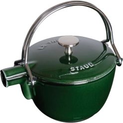 Staub Cast Iron 1-qt Round Tea Kettle – Basil, Made in France