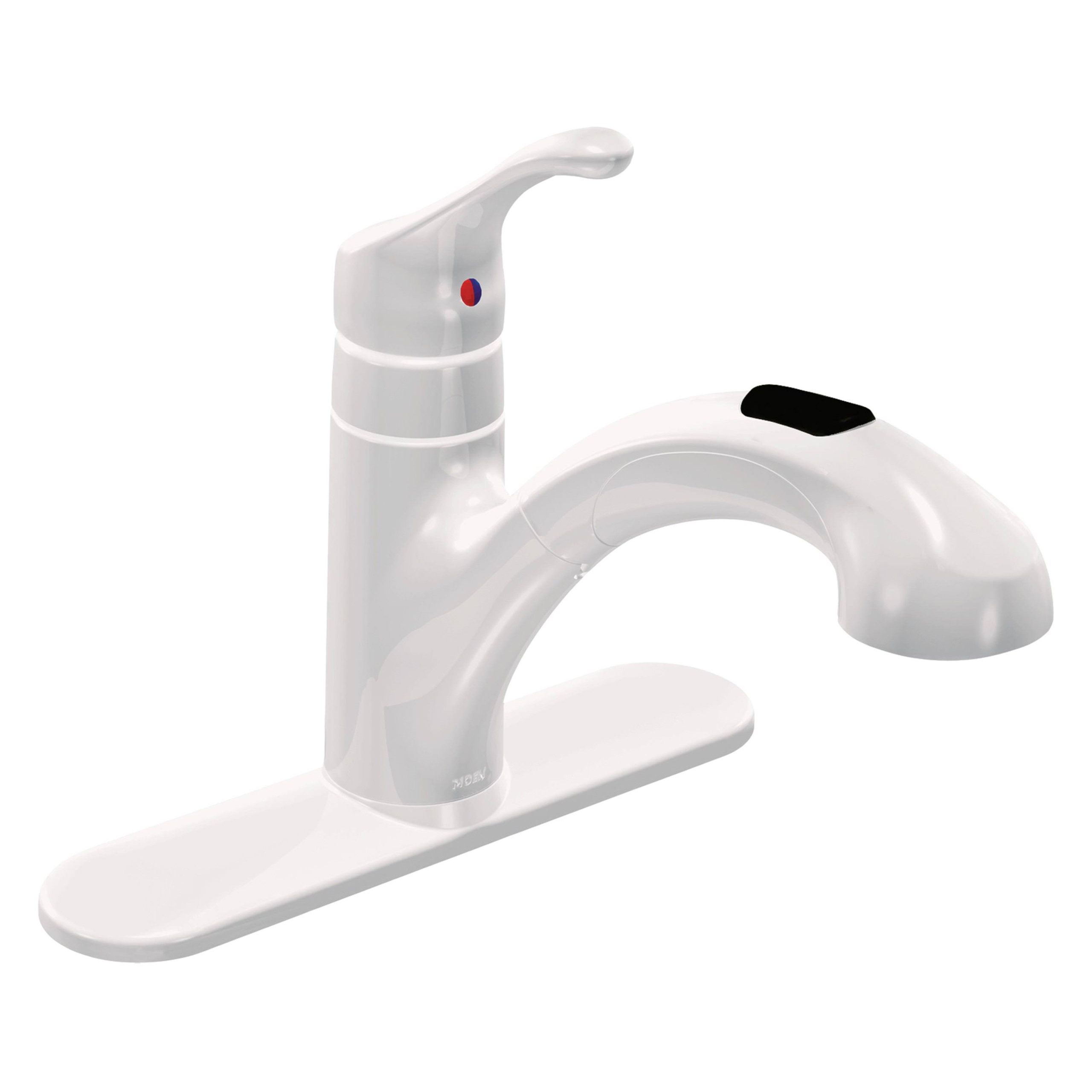 Moen CA87316W Renzo Single Handle Pullout Kitchen Faucet – Glacier