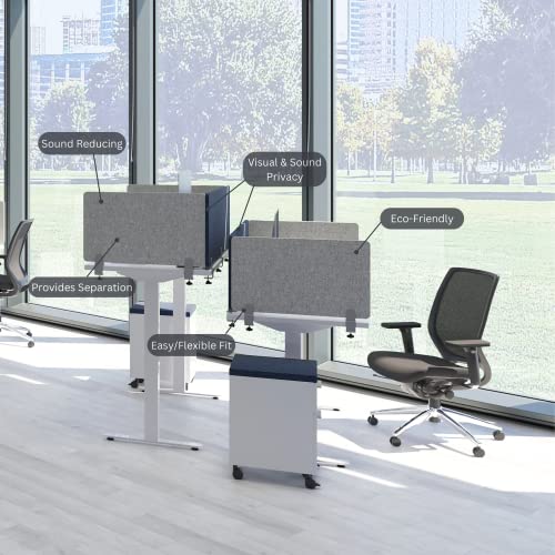 VaRoom – Desk Divider; Sound Proof Dividers – Privacy Shields for Student Desks and Desk Privacy Panels. Cubicle Wall, Desk Divider for Students and Office Divider (Light Grey, 48 W x 18??H) - Image 4