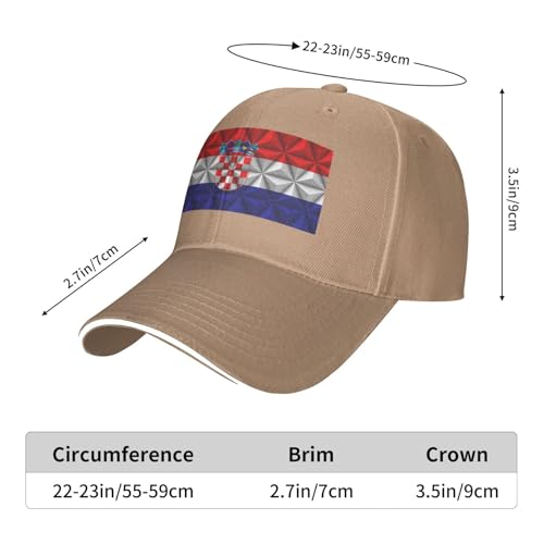 Flag of Croatia with Polygon Effect Baseball Cap Women Men Hats Adjustable Truck Driver Sun Hat Dad Baseball Caps - Image 5