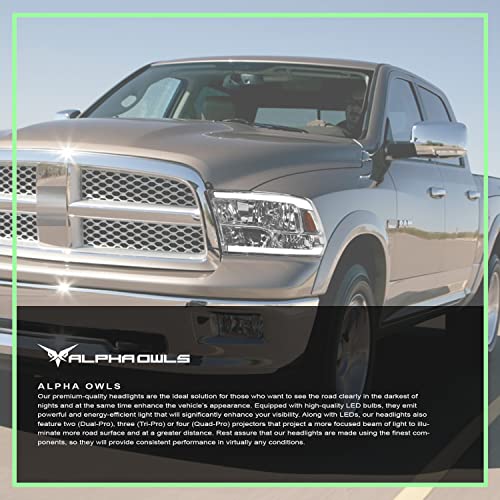 Alpha Owls 8710401 Crystal Headlights With Switchback Sequential LED Light Bar & Startup Light – Black Amber Fits 2009-2018 Dodge Ram 1500 2500 3500/2019-2023 Classic Halogen Models - Image 25